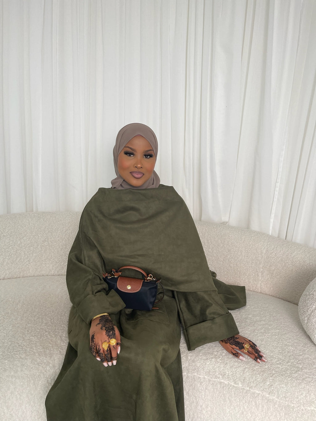 Green Closed Winter Abaya